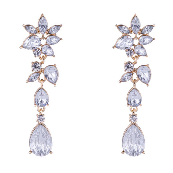 Elizabeth Crystal Post Earrings for wholesale by D&X Ltd