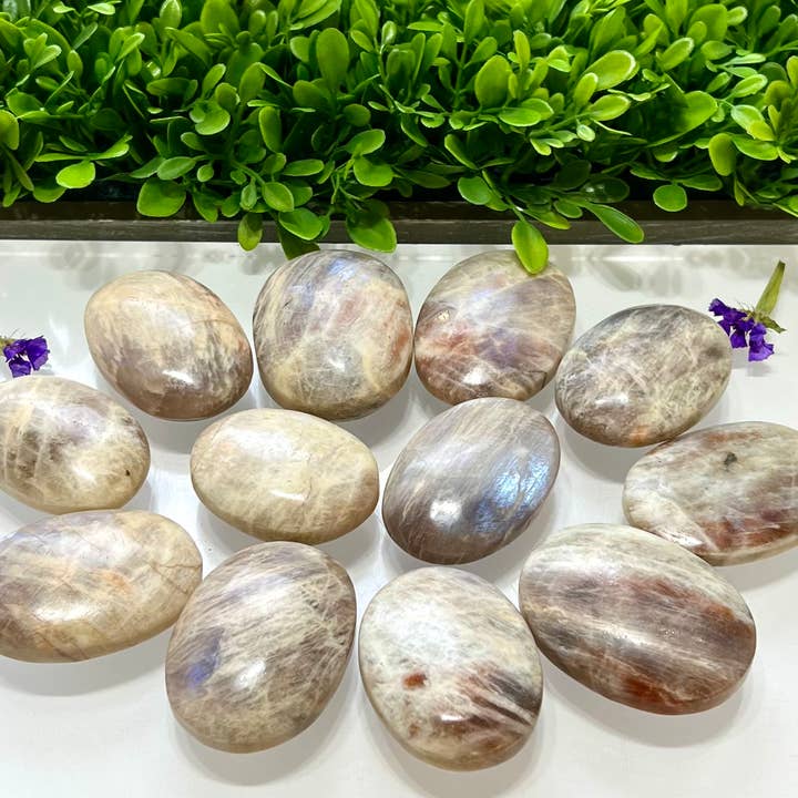 KayleeNYC - Wholesale Spiritual Stone/Crystal - 2 Lbs Natural Moonstone Palm Stone Crystal Nice Quality4