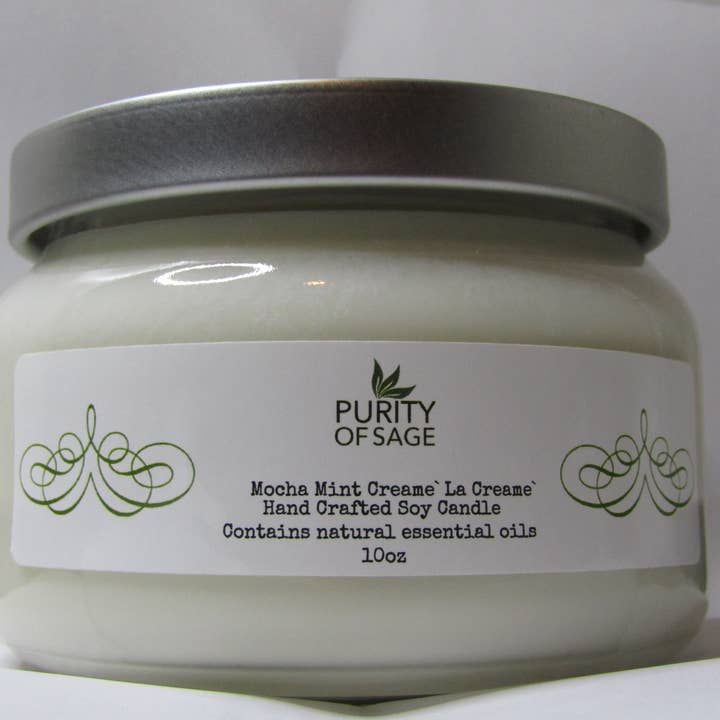 Purity of Sage - Wholesale Jar/Filled Candle - Mocha Mint Creame 'La Creame'