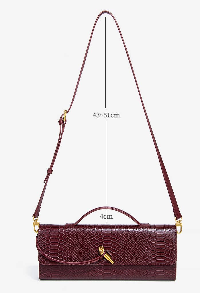 PEACH ACCESSORIES – Bolsa - Mulher por atacado – Clutch trançado com fecho dourado e estampa de cobra B189311