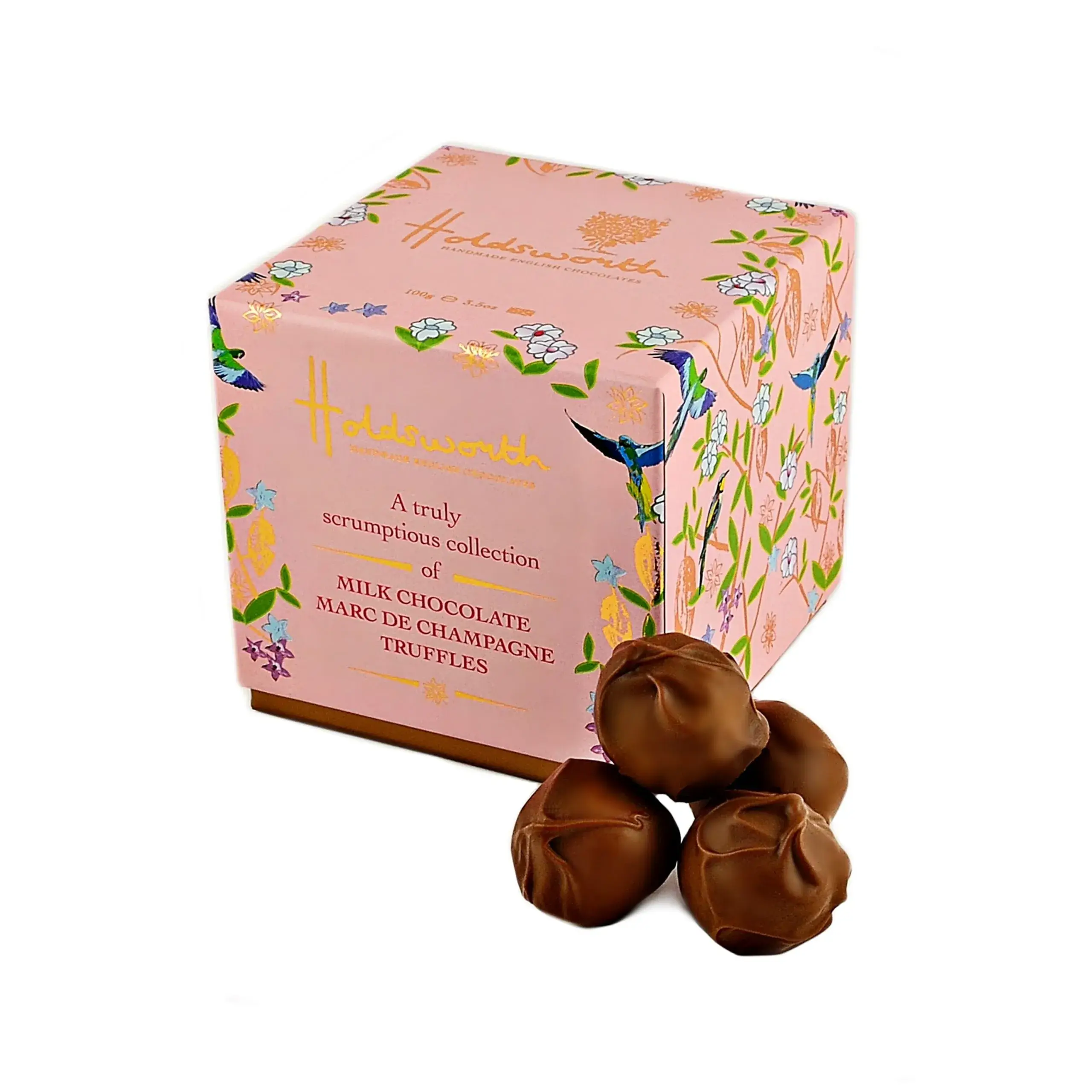 Holdsworth Chocolates - Wholesale Chocolate Box - Truly Scrumptious Champagne Truffles 100g Cube0