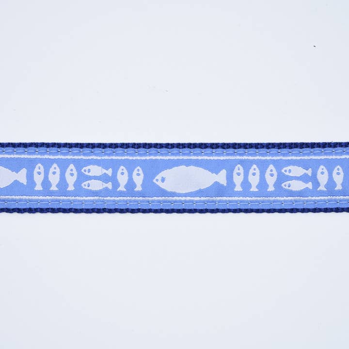 Batik Fish White on Blue #531 for wholesale by Preston Ribbons