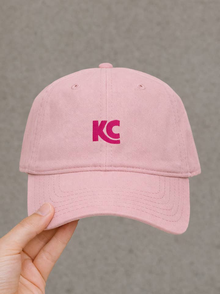 KC Minimal Dad Hat – Blush Pink Embroidered Baseball Cap for wholesale by Thread Friday