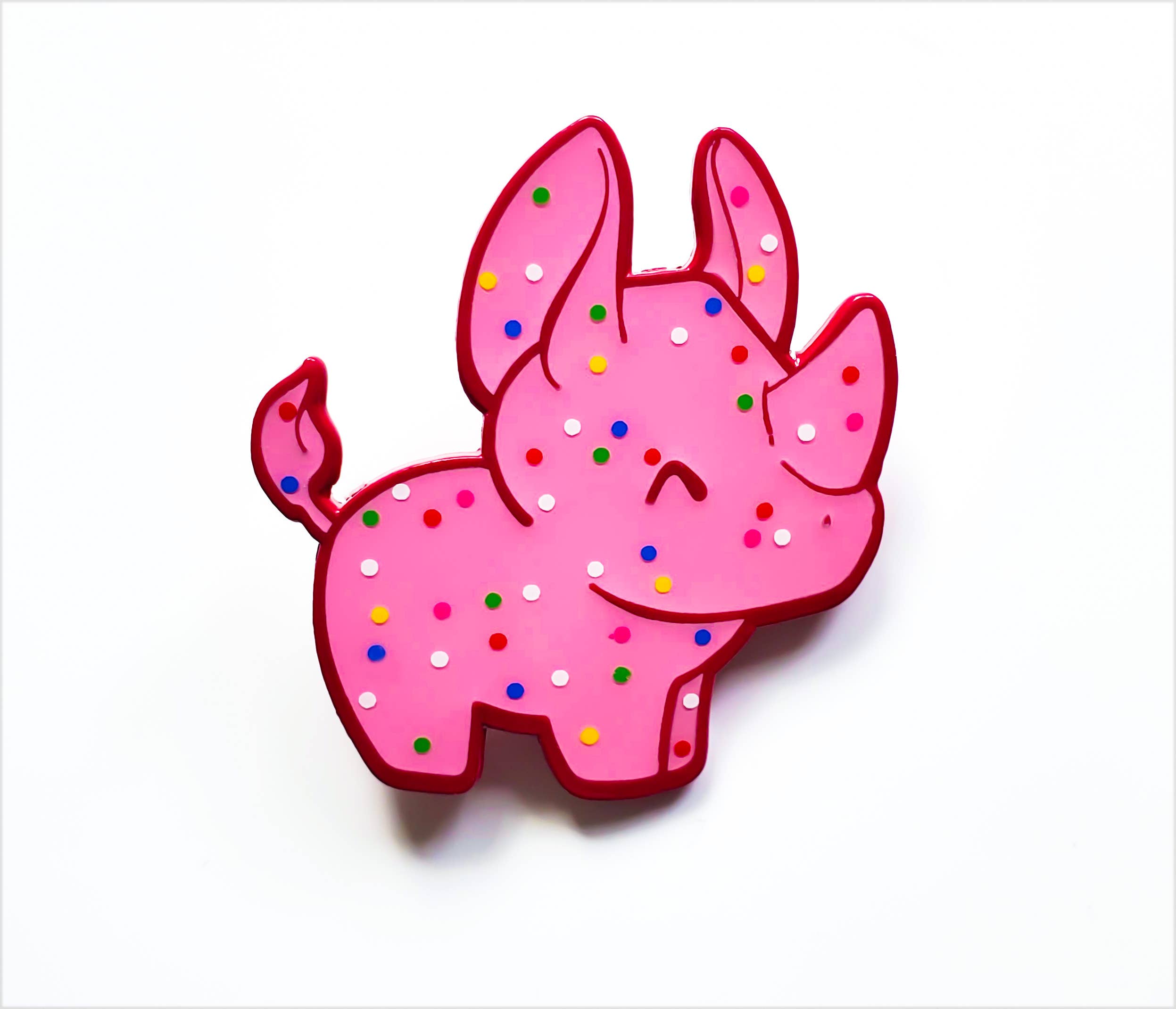 Atomik Cupcake Designs - Wholesale Lapel Pin/Button - Animal Cookies Kawaii Rhino 1.5 Inch Soft Enamel Pin2
