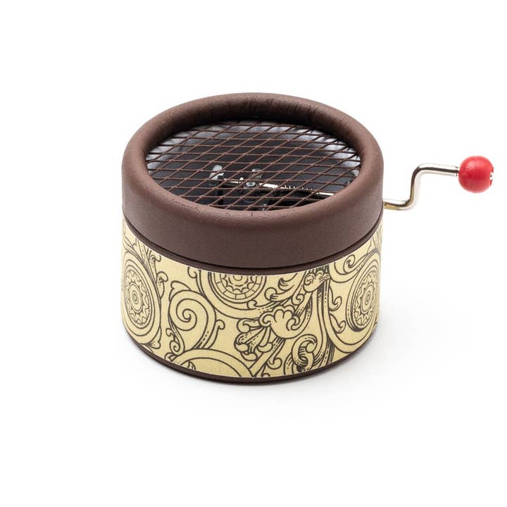 esdemusica by Rocio - Wholesale Music Box - Kids & Baby - Little brown music box with a hand cranked mechanism2
