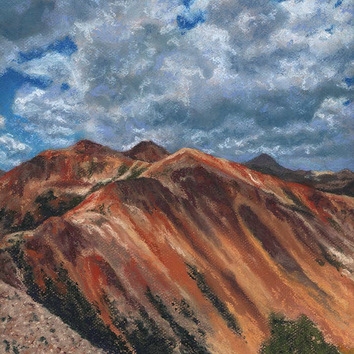 Red Mountain Colorado Art Print for wholesale by Duck Girl Art