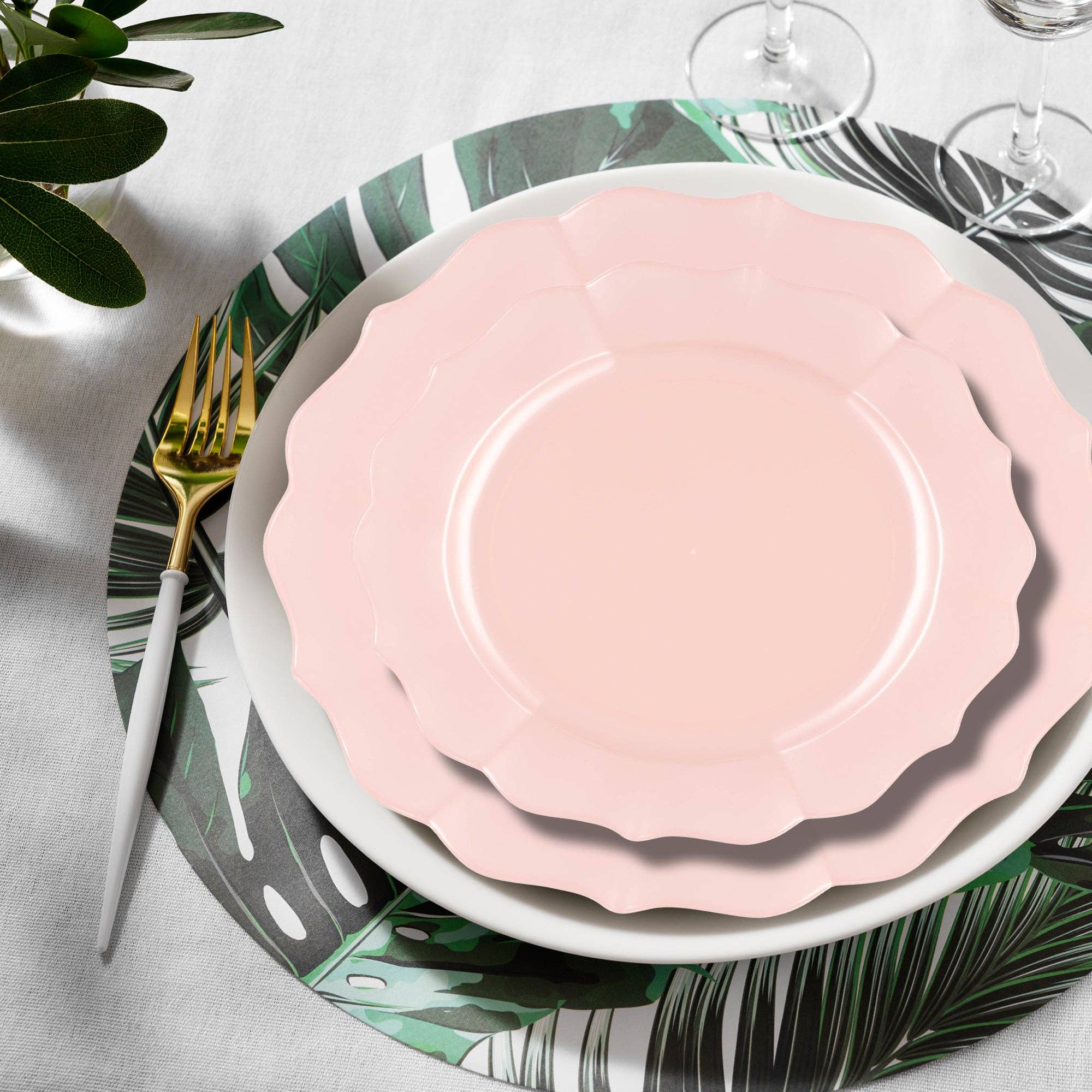 Smarty had a Party - Wholesale Dinnerware Set - Pearl Pink Round Lotus Dinnerware Value Set - 20 Sets9