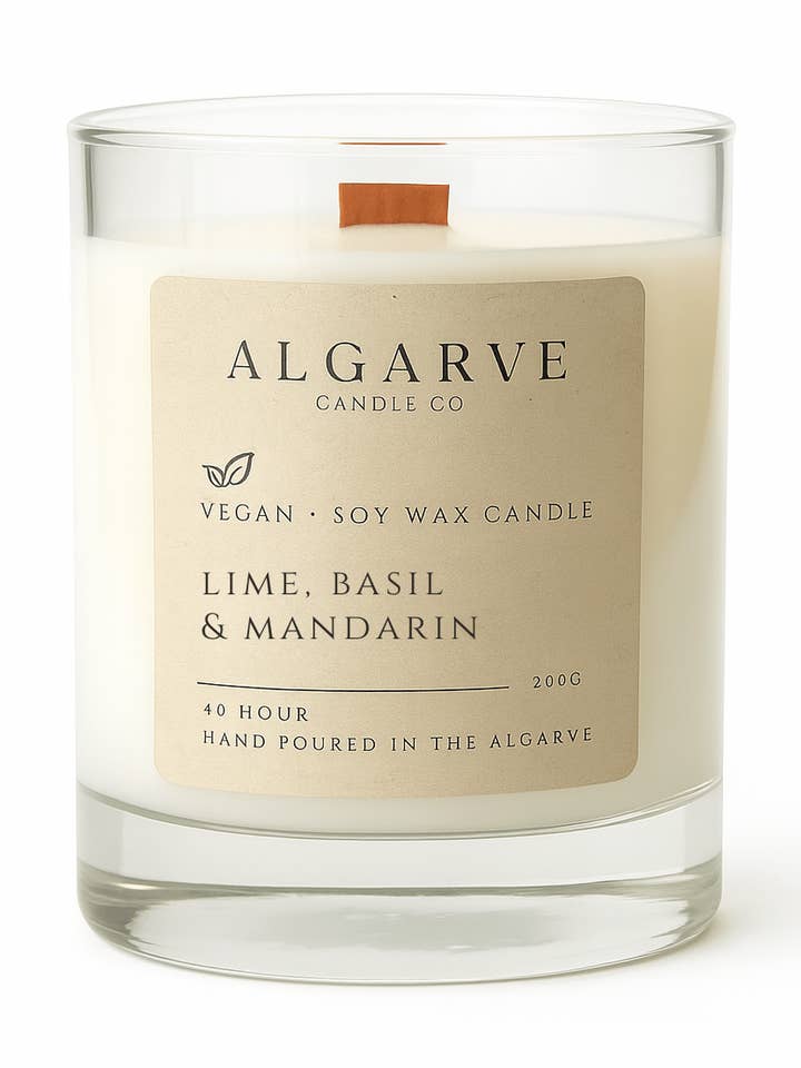 Sojalys | 40 timer | Lime, basilikum & mandarin for engroshandel hos Algarve Candle Company