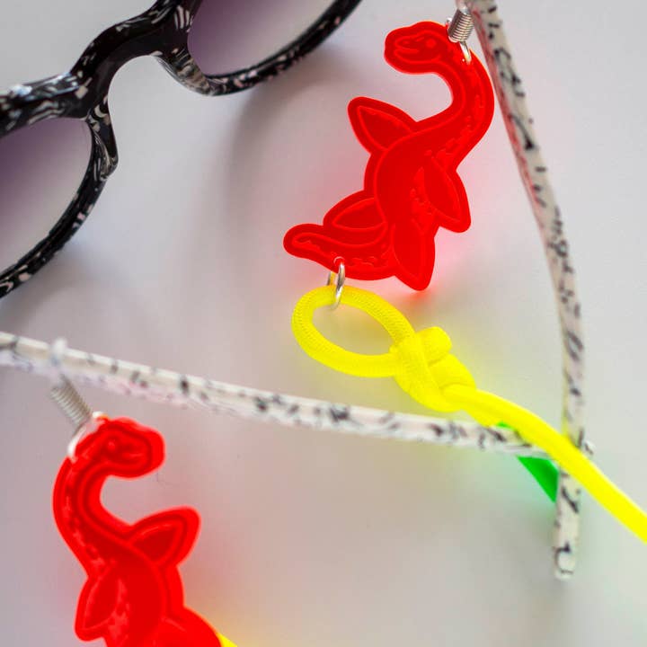 Plesiosaur sunglasses chain with silver plated hardware for wholesale by designosaur