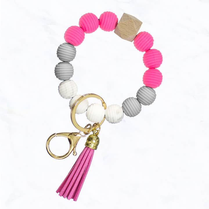 Suzie Q USA - Wholesale Keychain – Women's - Colorful Rope Pattern Round Silicone Key Ring & Keychain4