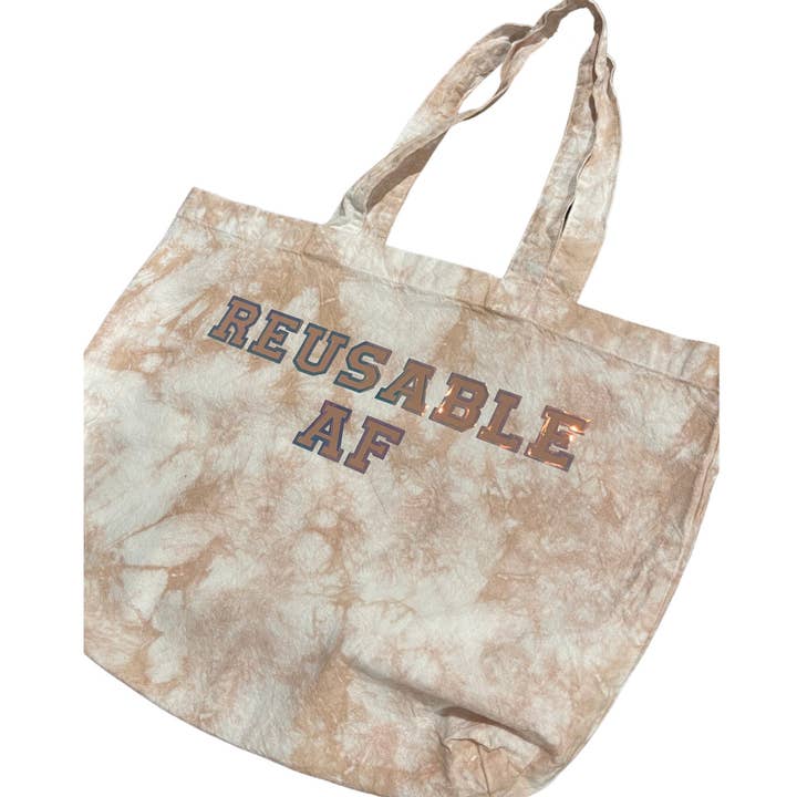 The Mini Mart Studio - Wholesale Tote Bag - Women's - Fall Color! Reusable Af Tie-dye Canvas Tote Bag | Eco-friendly Tote | Cute Carryall | Unique Gift for Her | Cotton Tote | Shopping Bag3