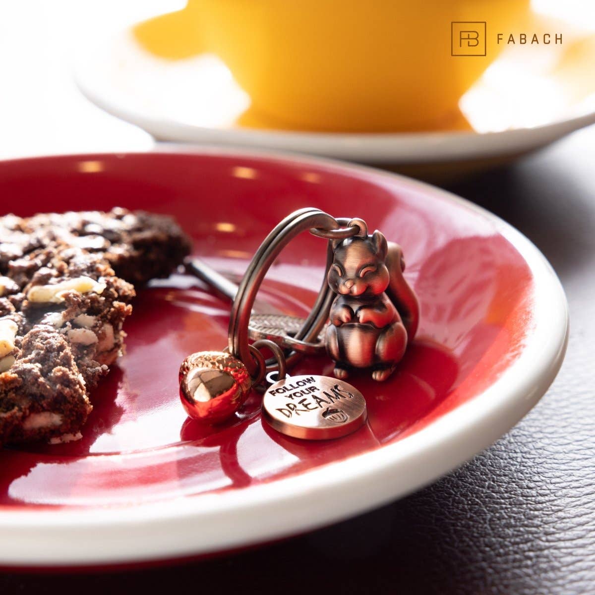 FABACH – Die Schlüsselanhänger-Schmiede - Wholesale Keychain - Unisex - “Follow your Dreams” squirrel keychain “Skippy” with engraving - sweet lucky charm encouragement10