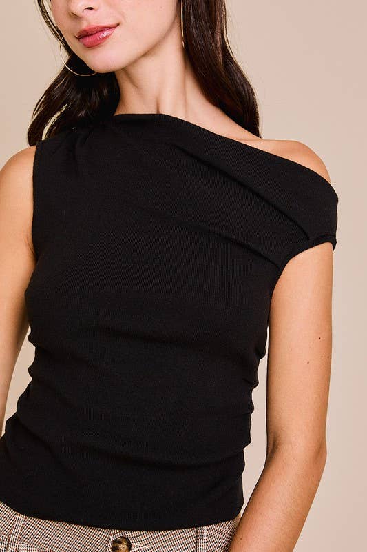 LE LIS - Vente Haut en maille – femme - TOP EN MAILLE À COL ASYMÉTRIQUE68
