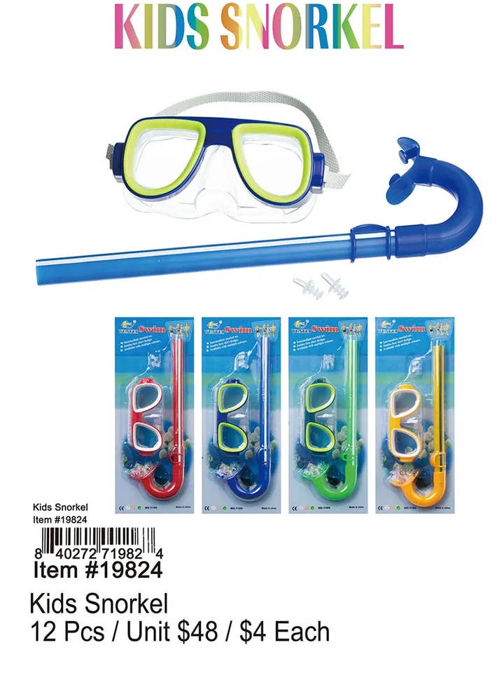 Kids Snorkel 12 Pcs. . for wholesale by Puka Creations