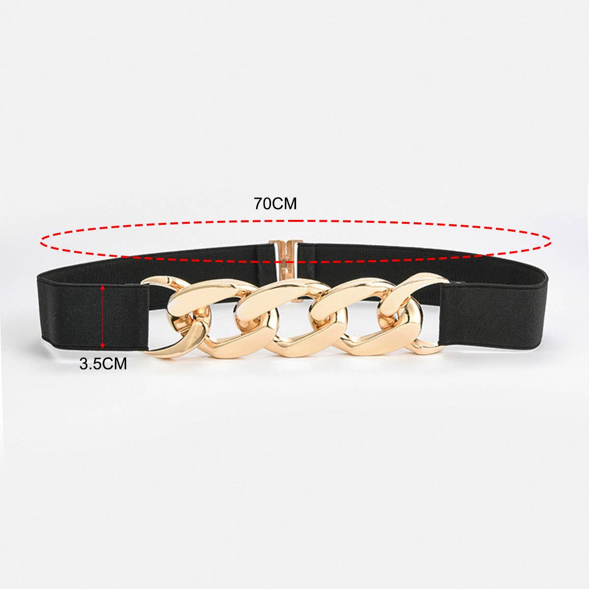ACCITY - Wholesale Belt - Women's - SILVER,GOLD CHAIN BLACK STRETCH BELT_CWABE01913