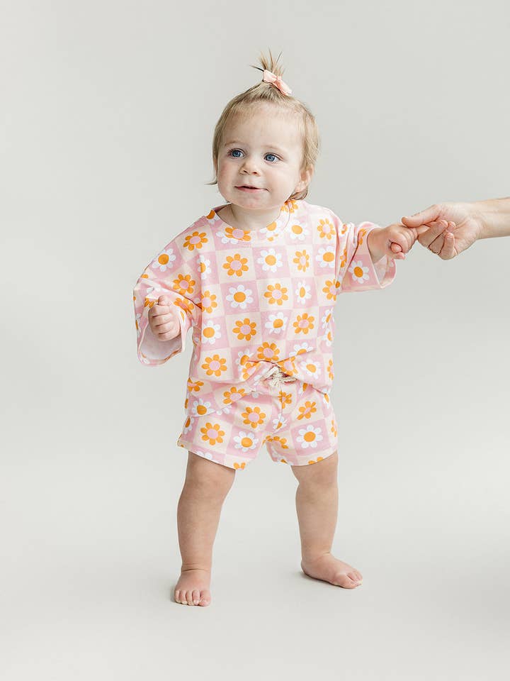 Set pantaloncini | Retro Daisy per la vendita all'ingrosso da parte di Lucky Panda Kids