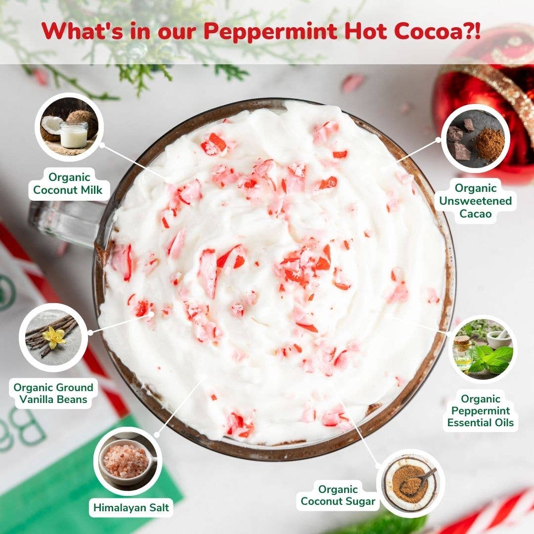 Bare Life - Wholesale Hot Cocoa Mix/Kit - Dairy Free & Vegan Peppermint Hot Cocoa Mix  0.95 Oz (5 Ct.)3
