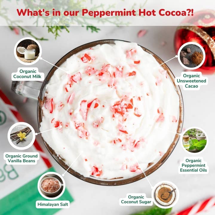 Bare Life - Wholesale Hot Cocoa Mix/Kit - Dairy Free & Vegan Peppermint Hot Cocoa Mix 0.95 Oz (5 Ct.)3