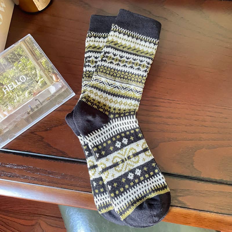 Tourtiwi - Wholesale Socks - Women's - Women's retro ethnic style striped socks2