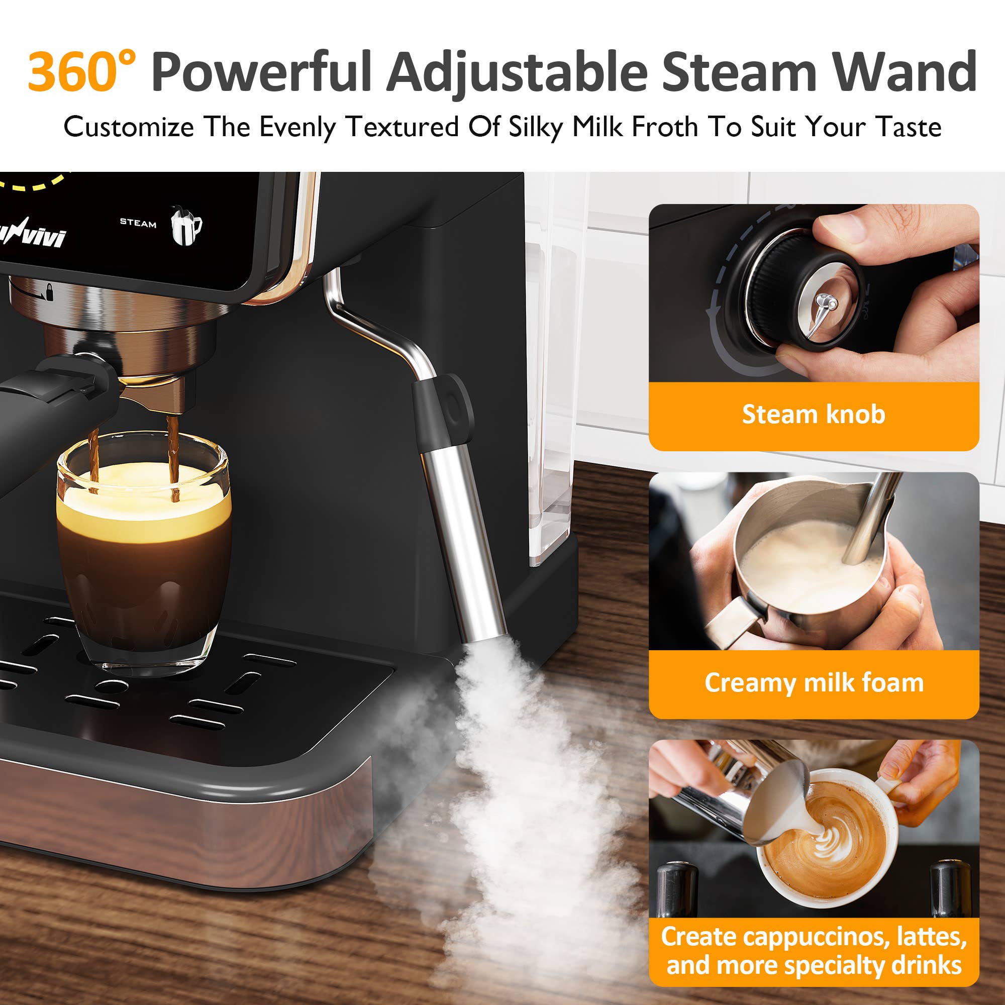 Heynemo - Wholesale Coffee Machine - 20 Bar Espresso Machine for Home and Office2