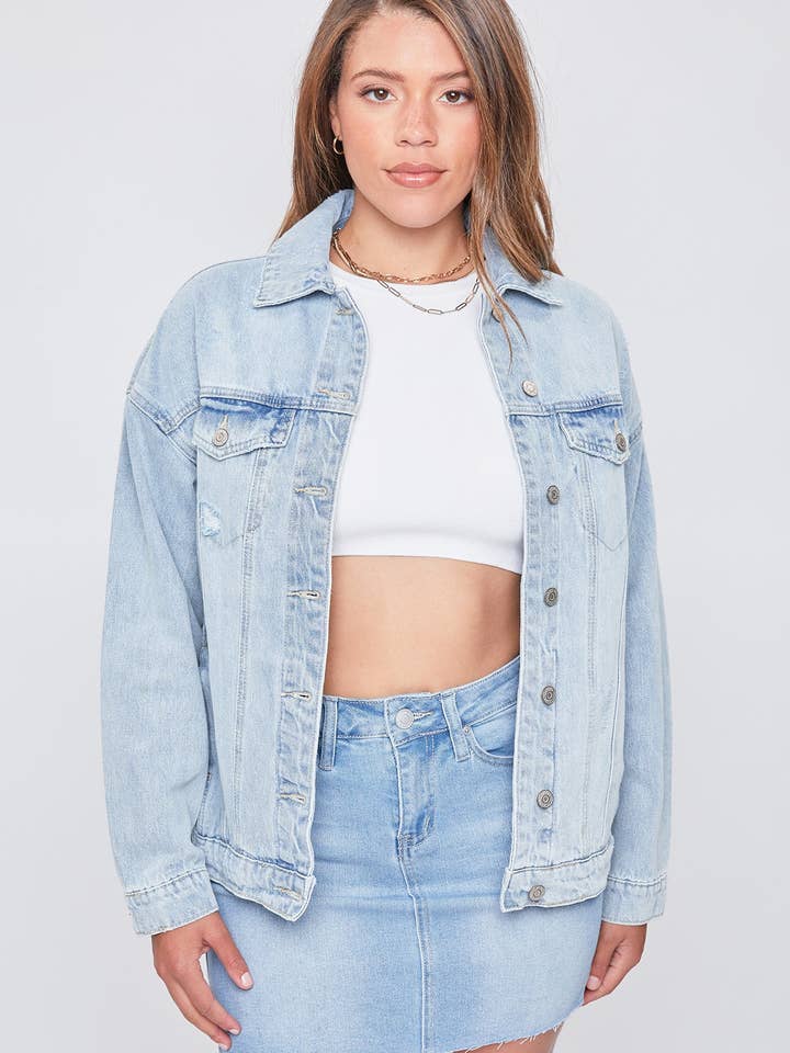 Oversized Denim Jacket-J108276 for wholesale by YMI