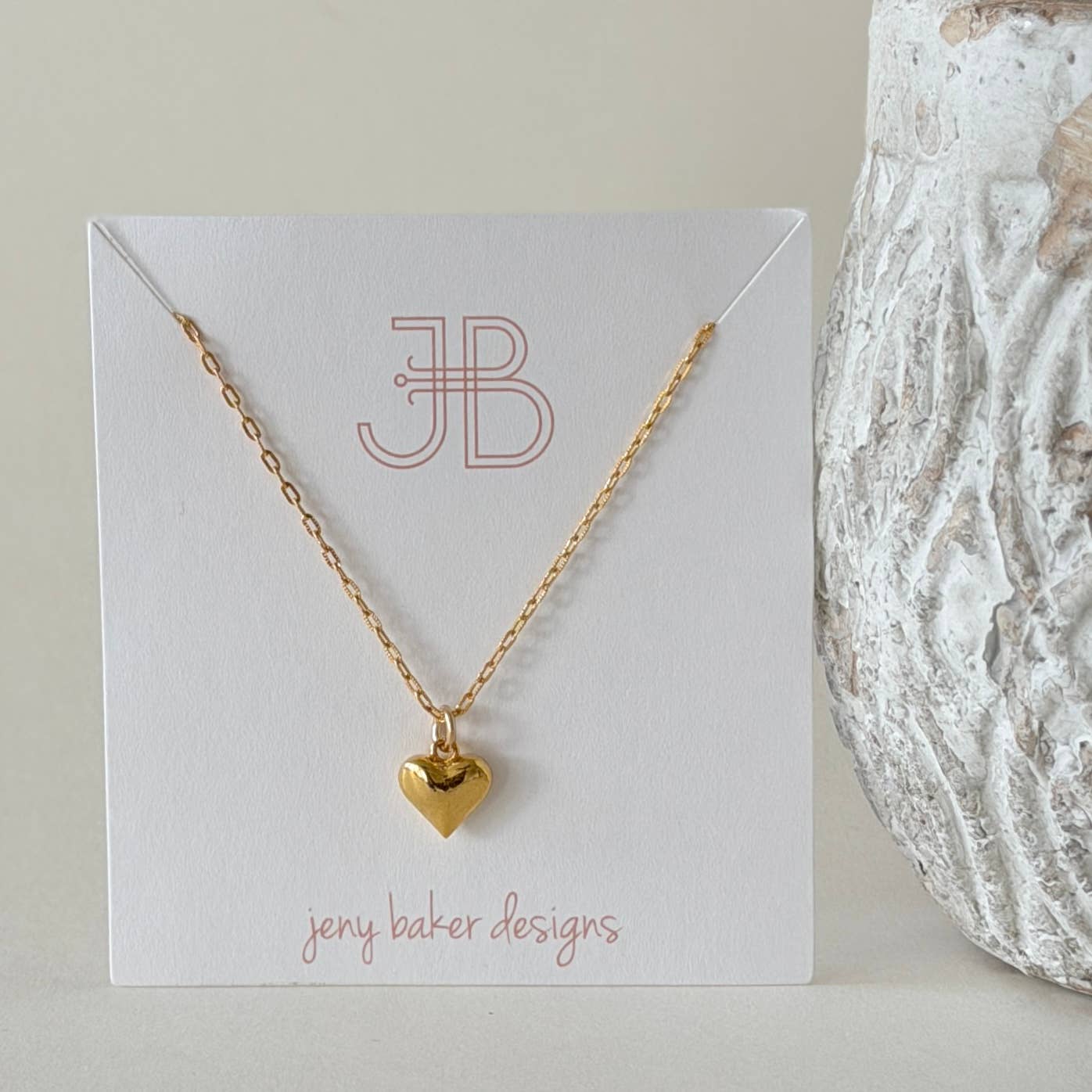 Jeny Baker Designs - Wholesale Pendant/Charm Necklace - Delicate Puff Heart Necklace0