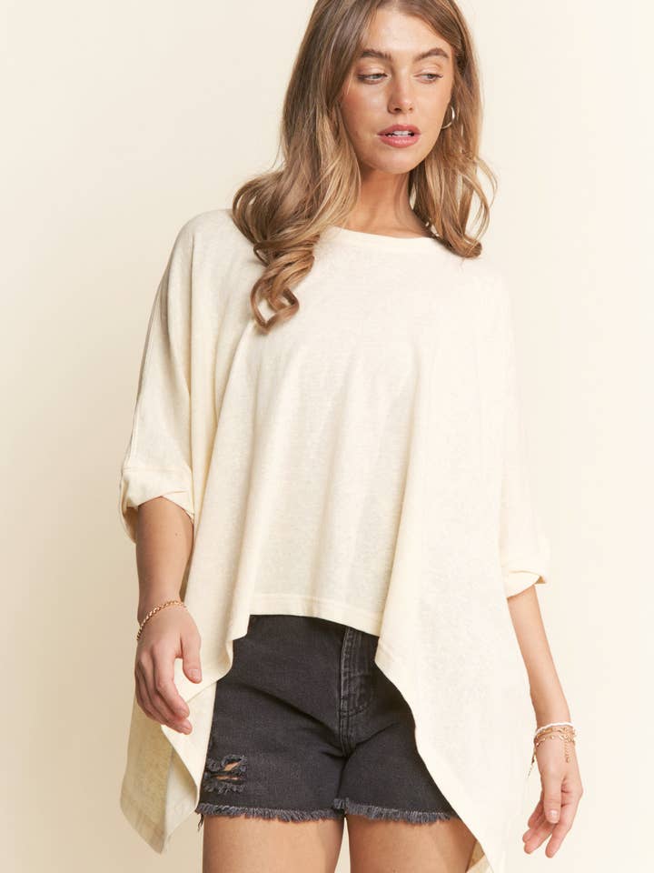 J.NNA - Wholesale Shirt - Women's - Loose Fit Dolman Solid Color Top