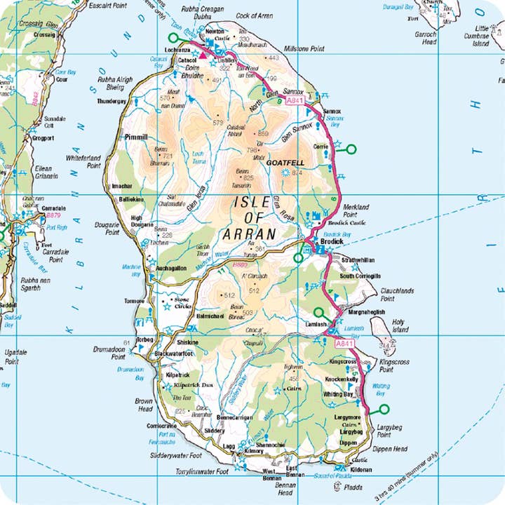 Photographic Coaster Map of Arran for wholesale by Island Blue Publishing
