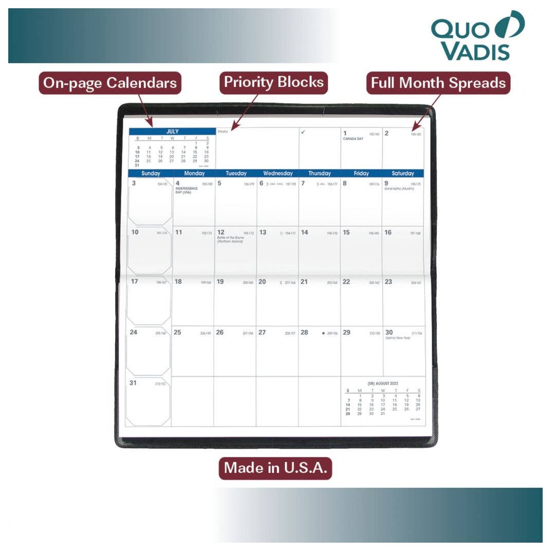 Exaclair - Wholesale Planner - Quo Vadis "Visoplan" 12 Month Planner Calendar for 20267