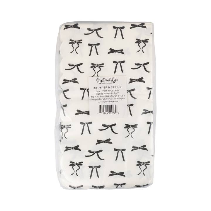 My Mind’s Eye - Wholesale Disposable Napkin - PLBLW35 - Black Bow Guest Napkin4