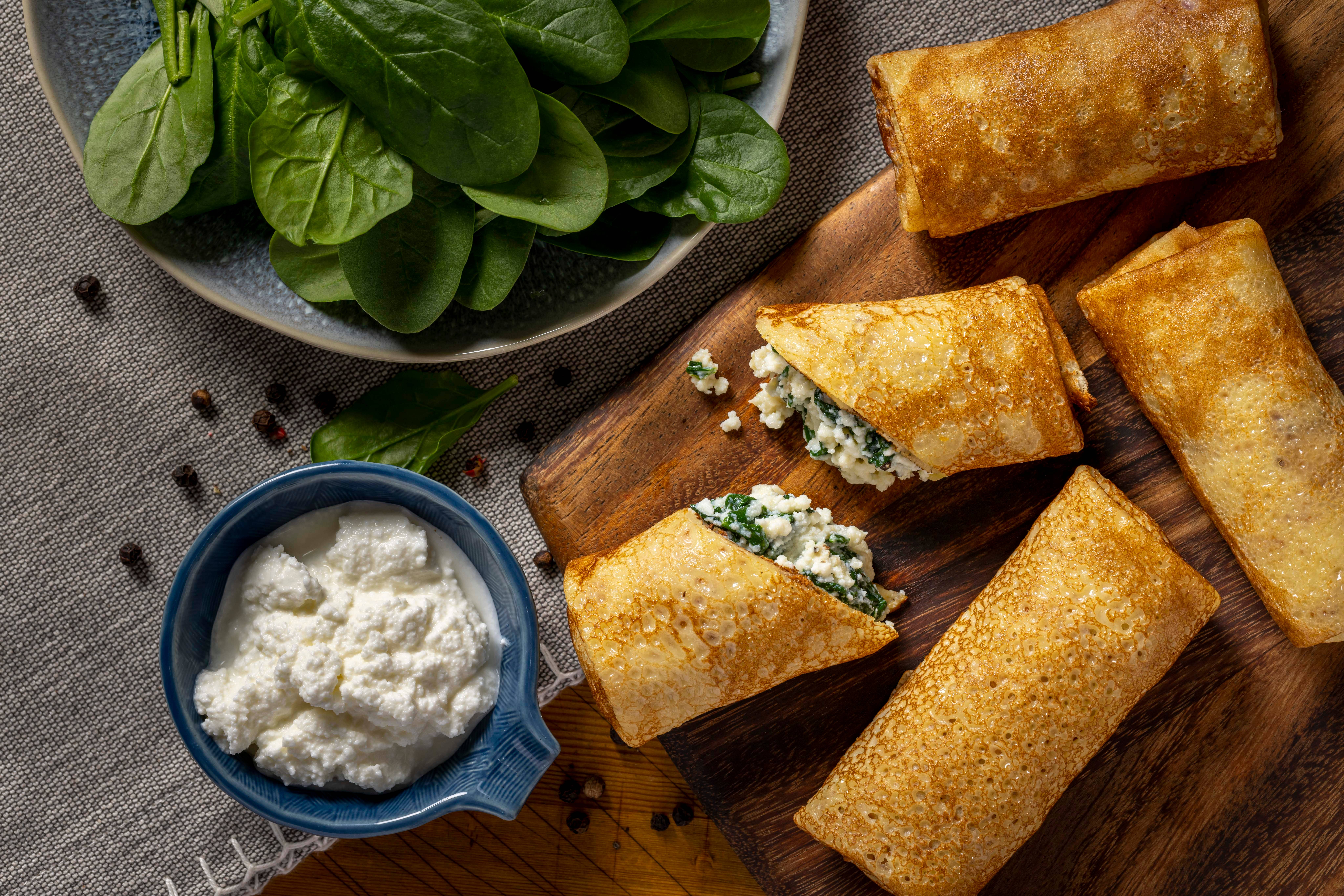 Ptashka - Wholesale Shelf Stable Prepared Meal - Bulk Ricotta Cheese & Spinach Crepes 72ct Frozen FullyCooked1