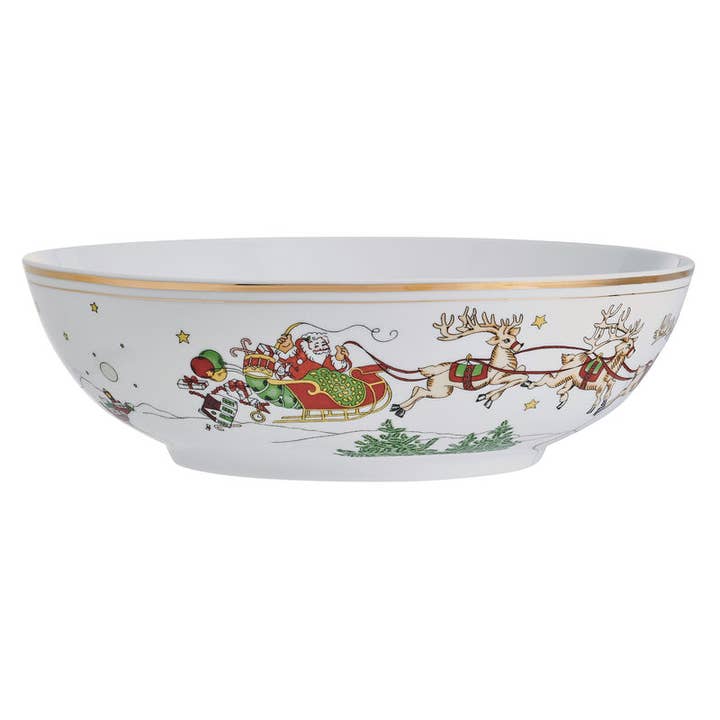 Fitz and Floyd St Nicholas Serve Bowl 9.50In Brown Box Pkg for wholesale by Fitz and Floyd® Mikasa® Pfaltzgraff®