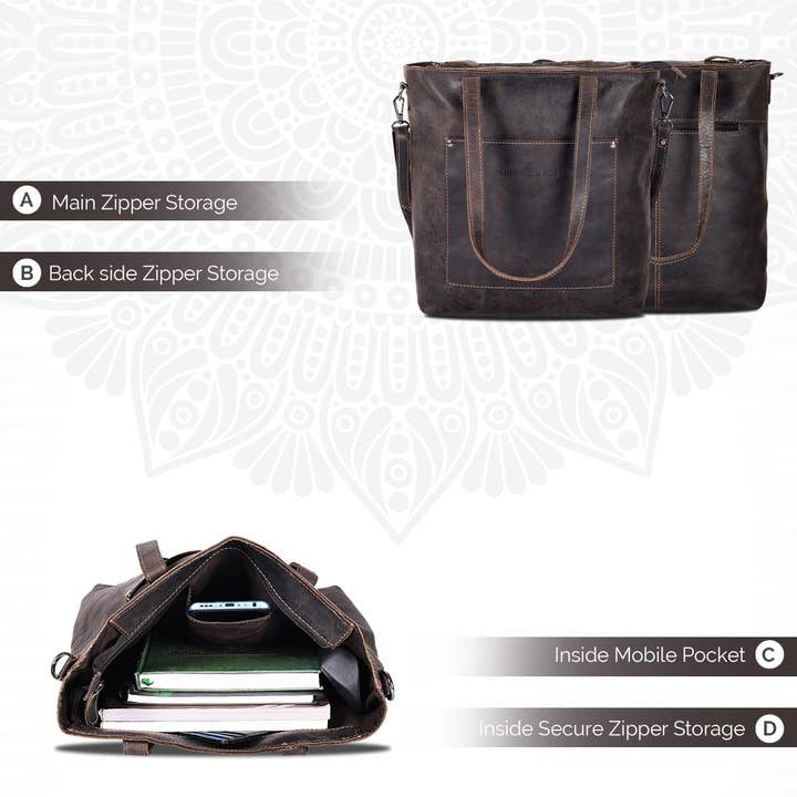 Greenwood Leather - Wholesale Tote Bag - Women's - Classic Leather Tote Bag Bunbury - GW20252