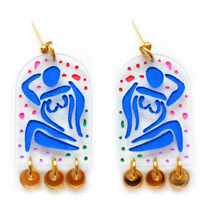 Boo and Boo Factory – Engroshandel Hængeøreringe og creoløreringe – Blå damer akryl Arch dingle øreringe0