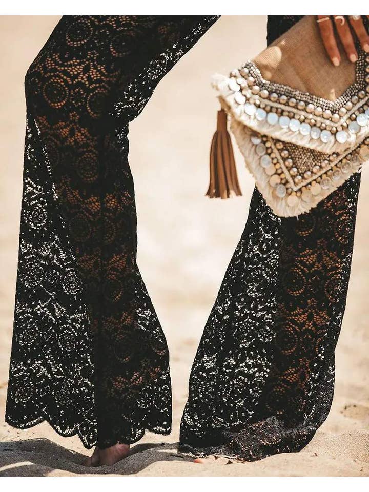 Queen Fashion – Engroshandel Strandbadekåbe – Dame – hule hæklede blondebukser med snor18