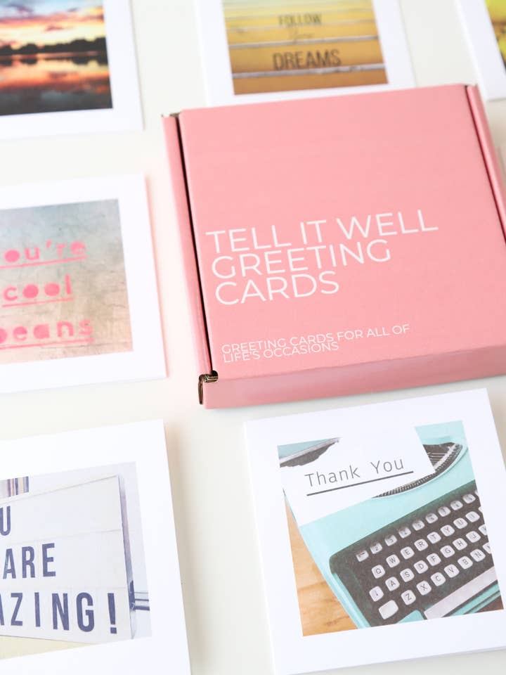 Box Set of 8- Greeting Cards for Any Occasion for wholesale by Tell it Well Greeting Cards