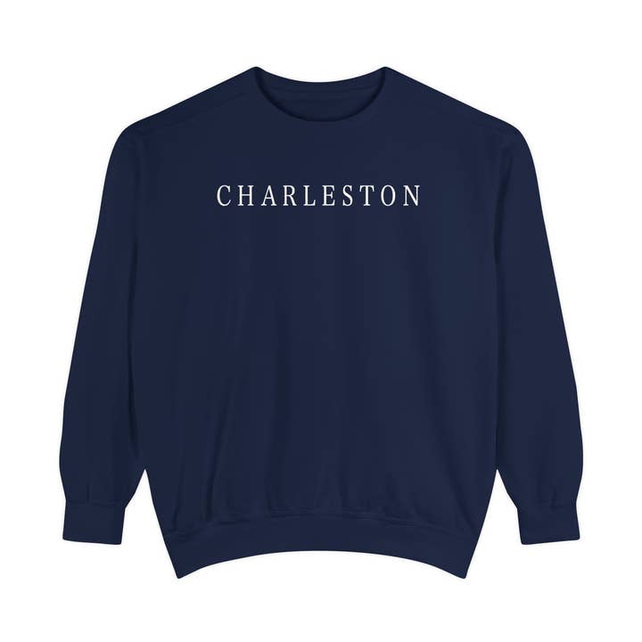 HORIZONTE DE CHARLESTON (Azul Marinho) - Camisola Comfort Colors por atacado de Rebecca Illustrated