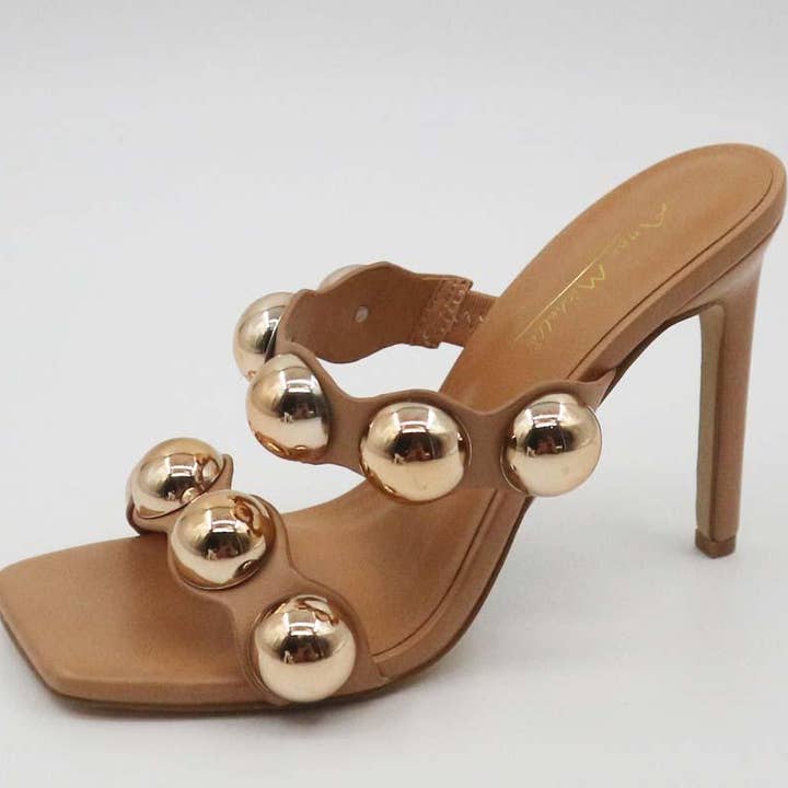 Mars Sky Shoes Wholesale - Wholesale High Heels - Women's - Anne Michelle ENDLESS-32 Studded Double Strap Sandals-18.95