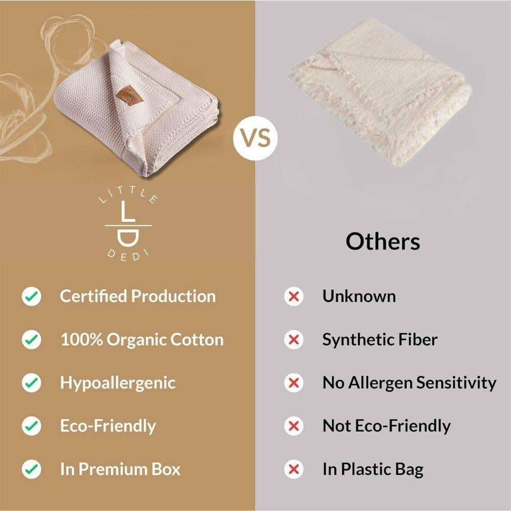 Little Dedi Knitted Blanket Alina 80x100cm - Stone for wholesale on Faire3