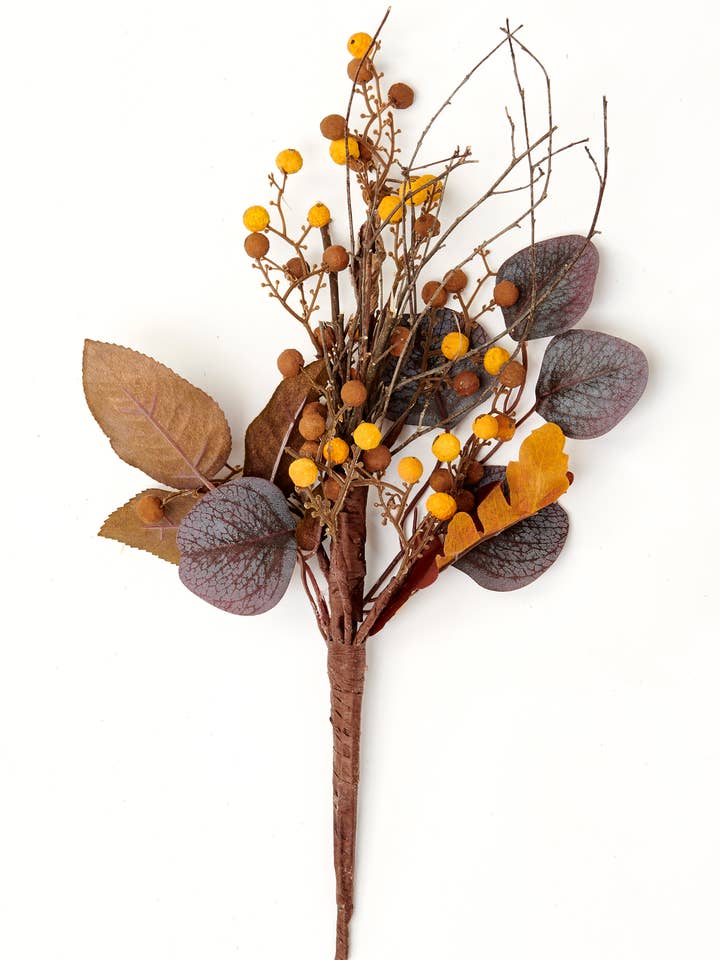 15" Fall Berries And Leaves Spray for wholesale by WORTH IMPORTS