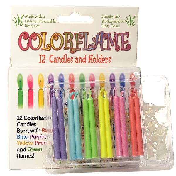 JII - Wholesale Cake Candle - Colorflame Birthday Candles in 26 Piece Counter Display2