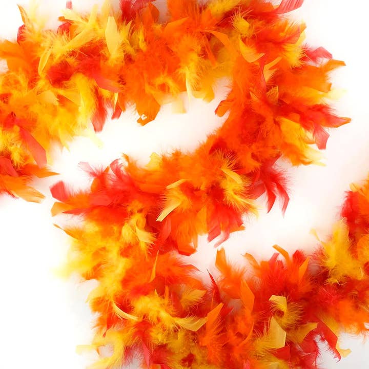 Chandelle Feather Boa - Lightweight - Fire Mix for wholesale by Zucker Feather Products