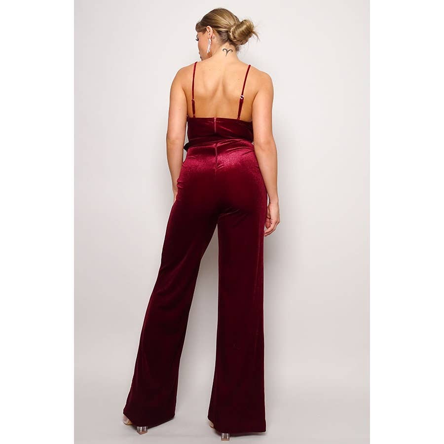 CEFIAN FASHION - Wholesale Jumpsuit - Women's - SAMBA RHINESTONE BELT VELVET JUMPSUIT13