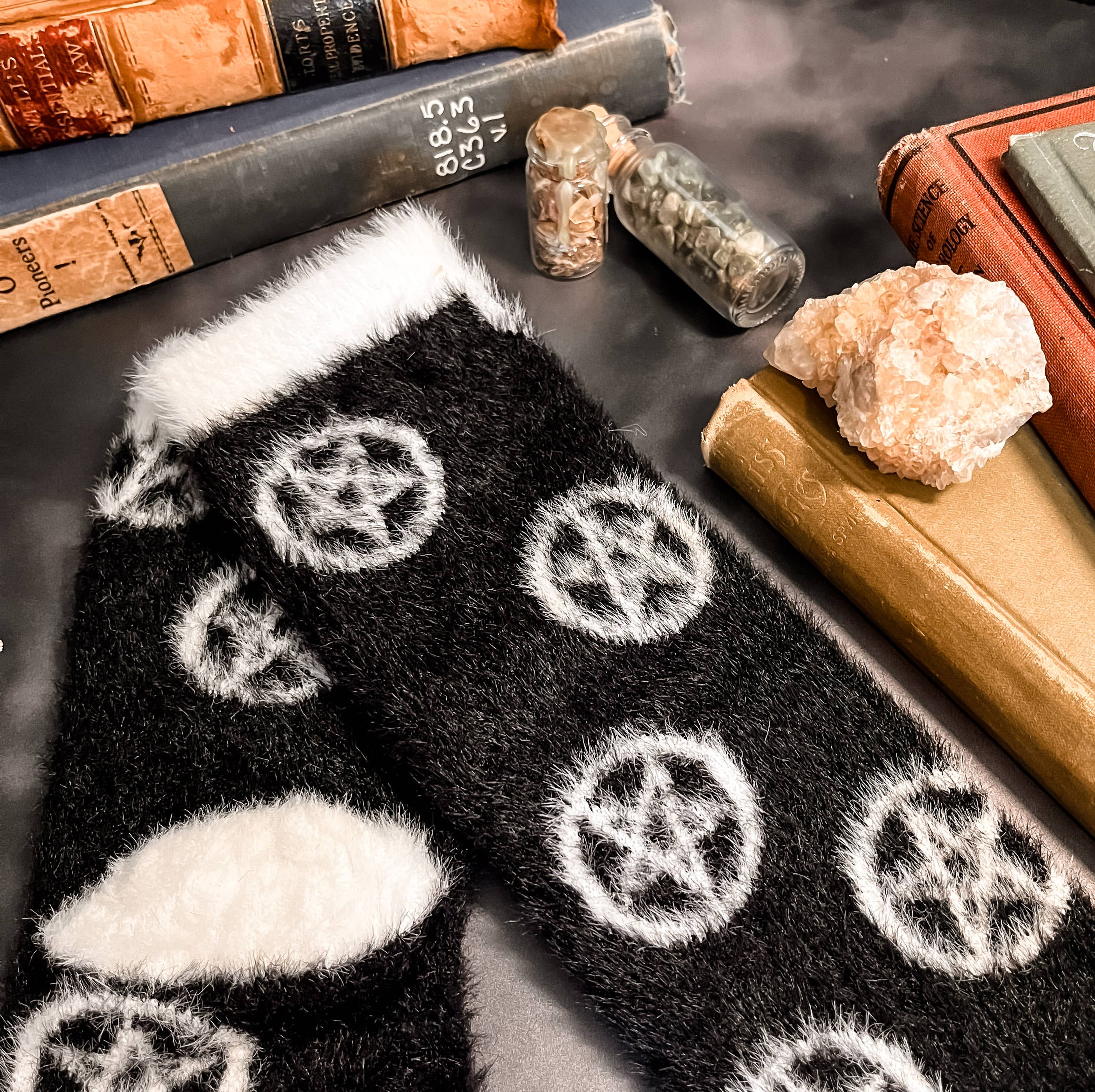 House of Hex - Wholesale Socks - Unisex - Fuzzy Pentagram Socks | Silky soft | Pentacle | witch5