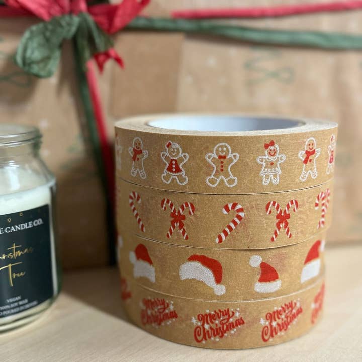 &Keep - Wholesale Tape - Colourful Festive Biodegradable Paper Tape 24mm x 50m
