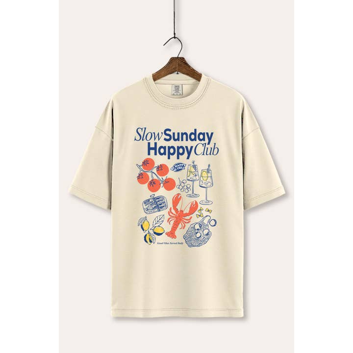 Slow Sunday Lobster Coastal Graphic Women's Comfort Tee for wholesale by VINTAGE POINT USA
