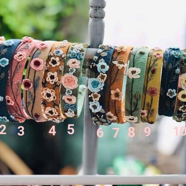 Quince Fables - Wholesale Fashion Headband - Women's - Floral Embroidered Headband, Charlotte Collection ✅1