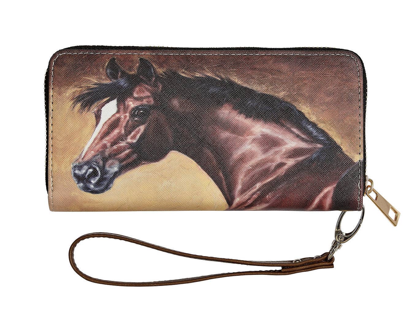 JPC Equestrian - Wholesale Wallet - Women's - AWST Int'l "Lila" Bay Horse Head Clutch Wallet0
