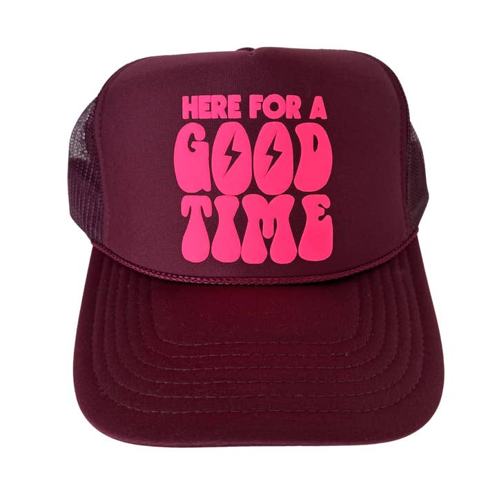 Here for a Good Time Trucker Hat for wholesale by Local Beach