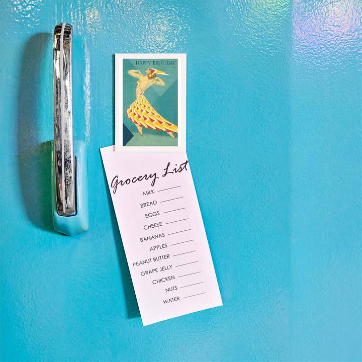 Found Image Press - Wholesale Magneet - Magneet HB-91 Gefeliciteerd met je Verjaardag, Art Deco Danseres